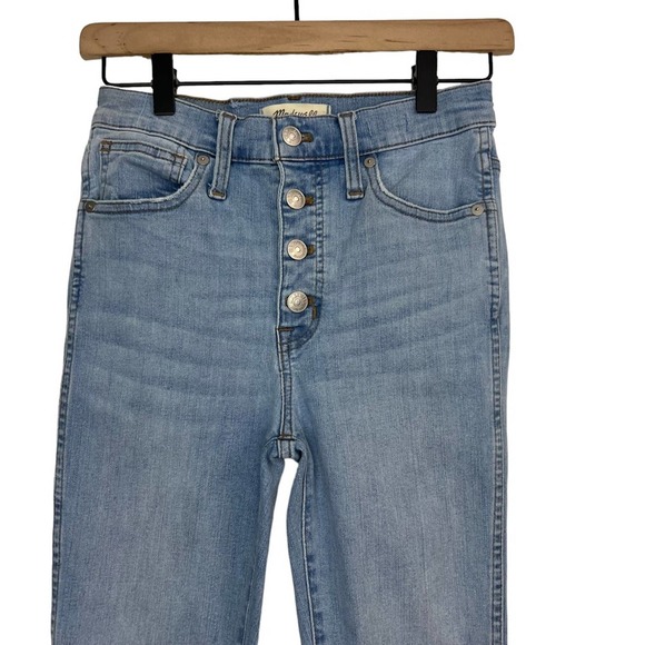 Madewell 10" High Rise Skinny Light Wash Button Fly Denim Jeans Size 26 - Picture 3 of 9